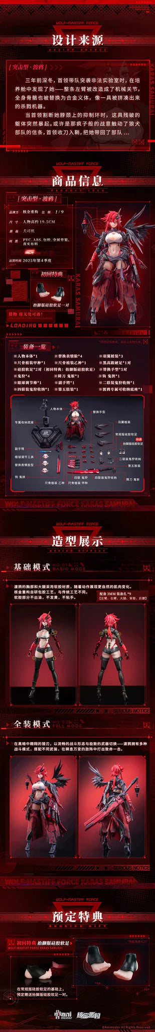 21-08-2025 [PreOrder預訂-數量有限，額滿即止]ANIMESTER 大漫匠 核金重建 突擊型•渡鴉 1/9包膠可動模型